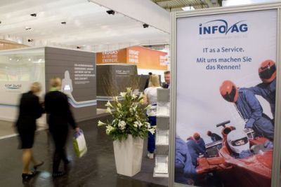 E-world energy & water 2012: Die INFO AG präsentierte sich bei der Energiemesse in Essen. Foto: Dennis Knake/QSC AG.