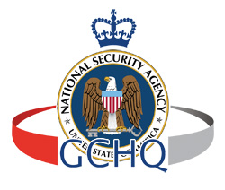 Britische und amerikanische Geheimdienste interessieren sich offenbar brennend für unsere Kommunikation. Bild: Collage aus NSA und GCHQ Logo.