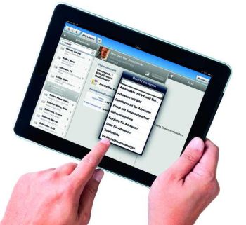 Mobile CRM-Lösungen – im Bild ein Beispiel von CAS Software – gehen weit über die sonst üblichen Standardfunktionen wie Zugriff auf Adressen, Aufgaben, Vorgänge, Projekte oder E-Mails hinaus. Quelle: CAS Software AG.
