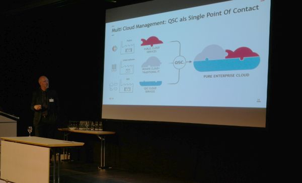 Vortrag von QSC-SAP-Experten Axel Fischer zu xyz. Foto: QSC AG.