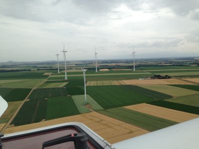 Windpark bei Aachen, der in das Forschungsprojekt eingebunden wurde. Foto: © QSC AG / Ralf Fischer.