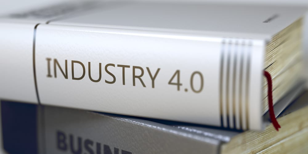 Buchrücken mit der Aufschrift „Industry 4.0“